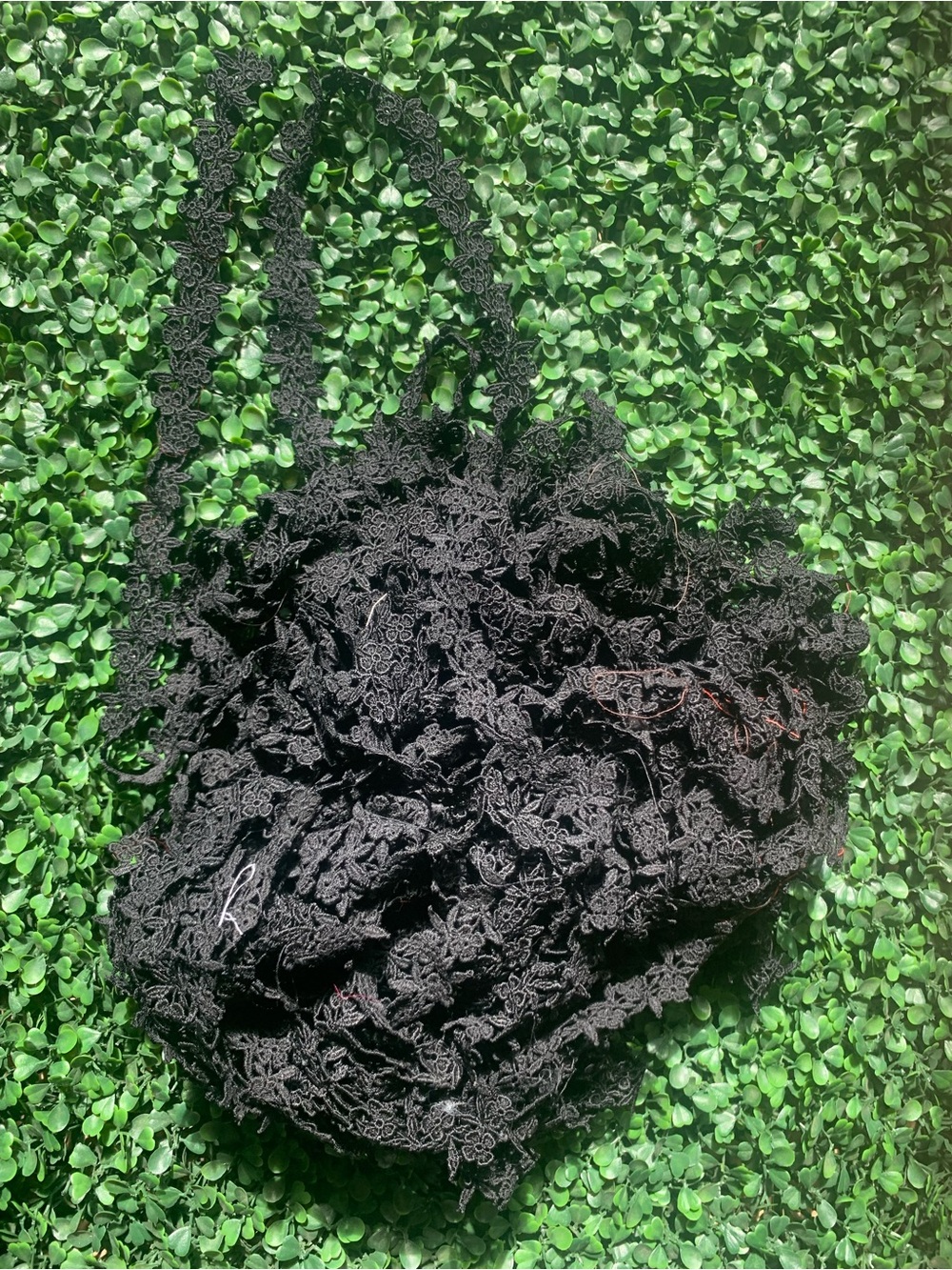 Antique high end black floral lace trim sewing
